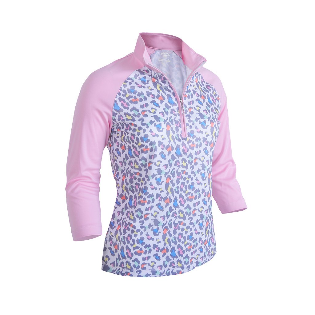 Monterey Club Ladies Color Block 3/4 polo